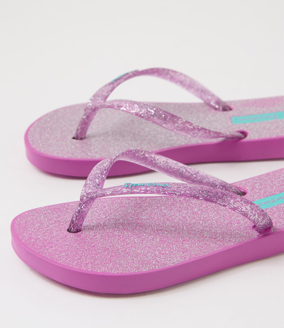 Glitter Toddler Lilac Rubber Thongs
