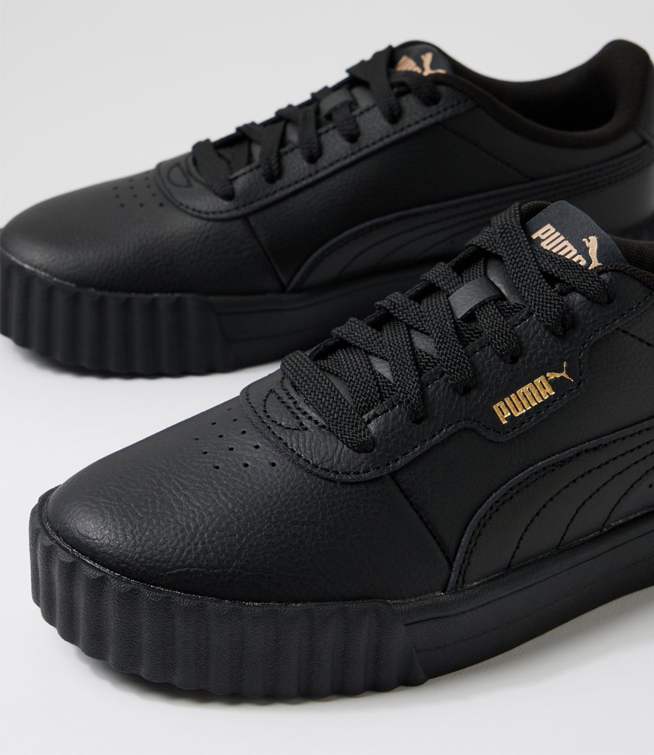Carina 3 Junior Black Gold Leather Sneakers