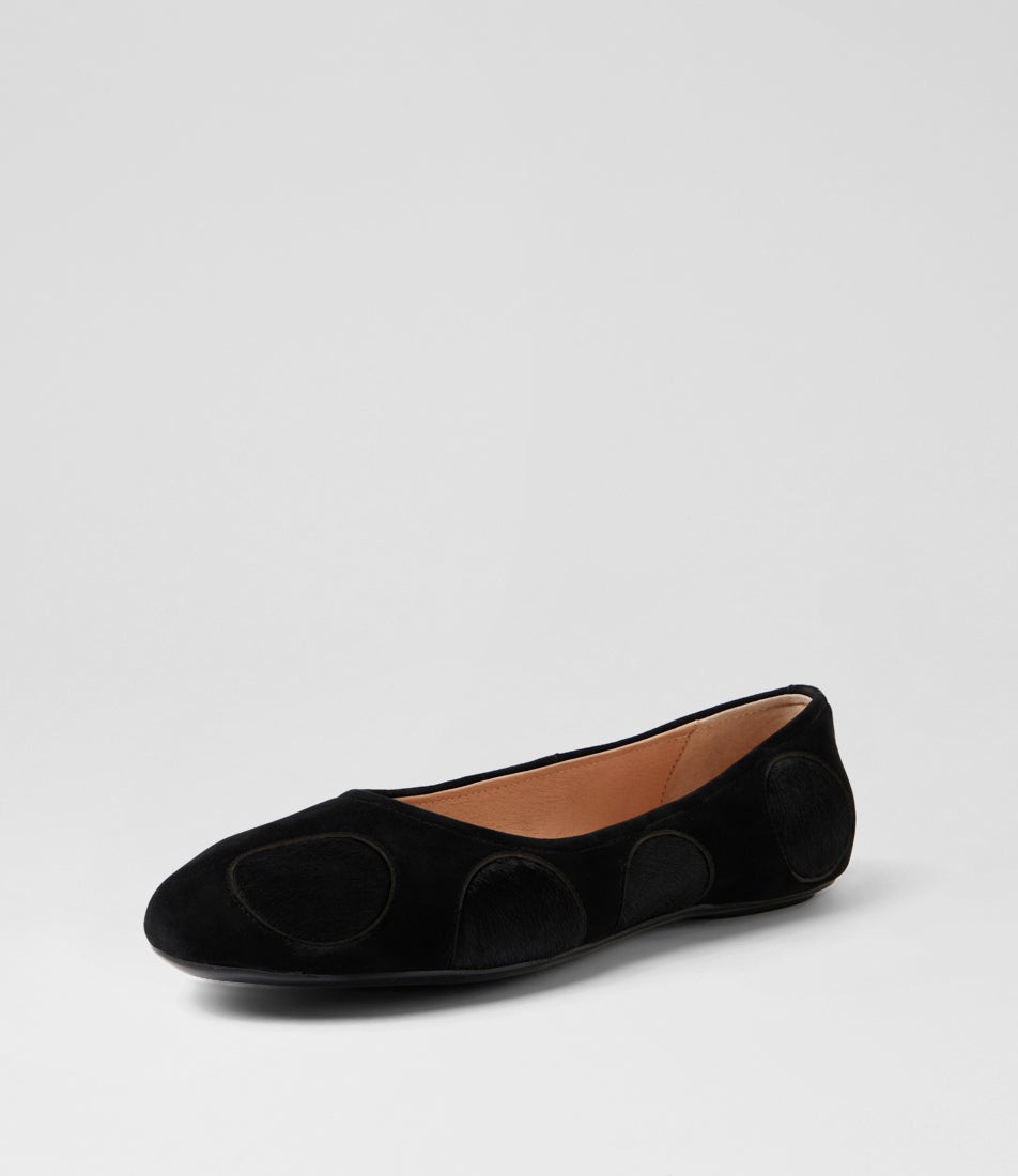 Balter Black Suede Pony Ballet Flats Balter Black Suede Pony Ballet Flats