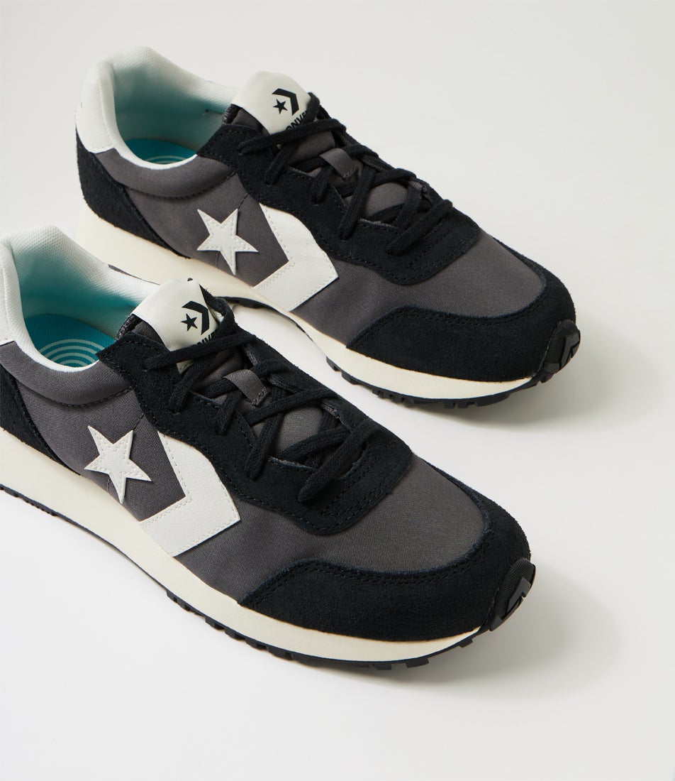 Omega Trainer M Black Dark Matter Suede Mesh Sneakers