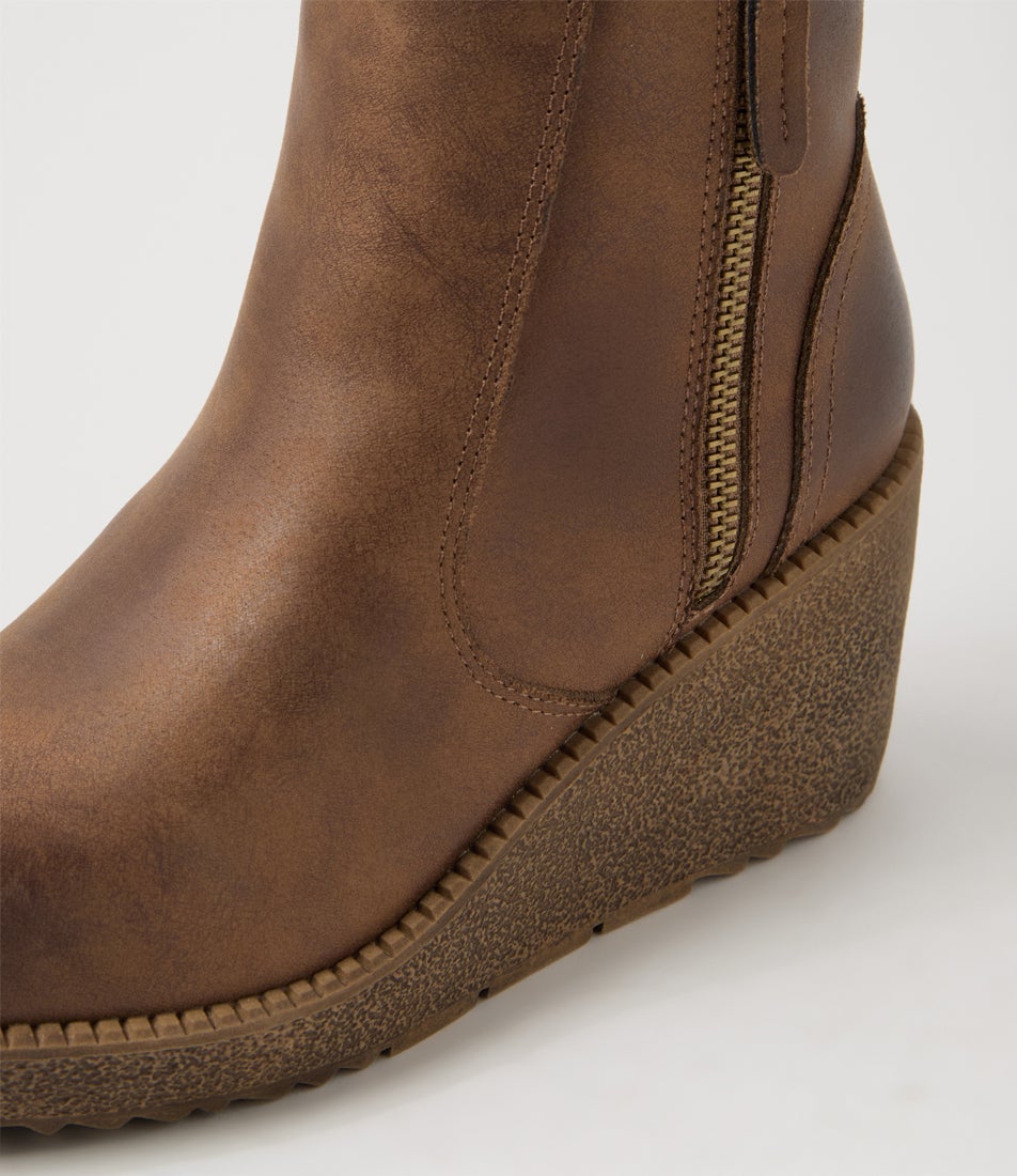 Layee Dark Taupe Microsuede Ankle Boots
