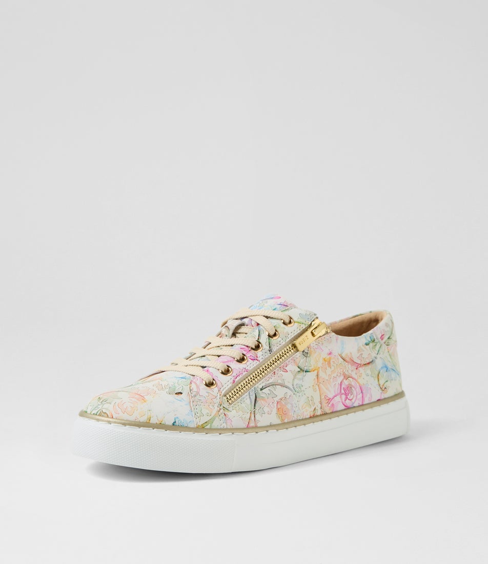 Pryor Xf Almond Floral Leather Sneakers