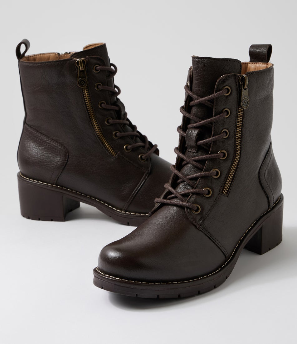Ravani Choc Leather Lace Up Boots Ravani Choc Leather Lace Up Boots