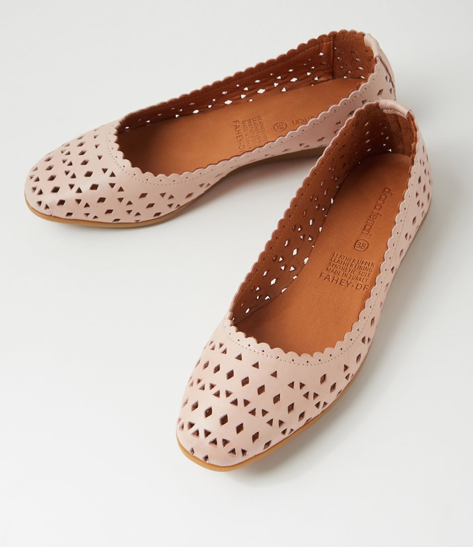 Fahey Blush Leather Flat Shoes