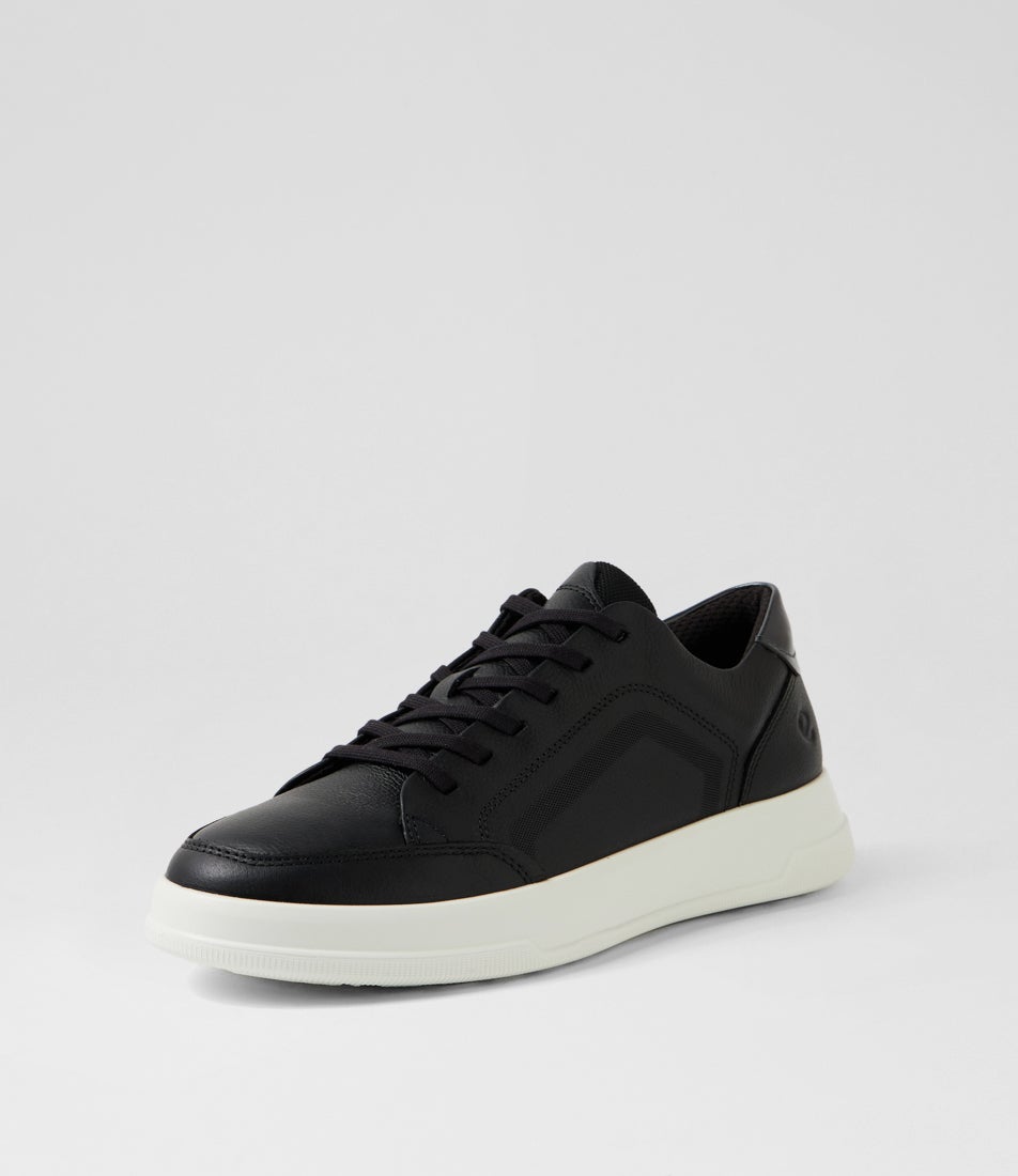 Move W Black Silver Heavy Foil Leather Sneakers