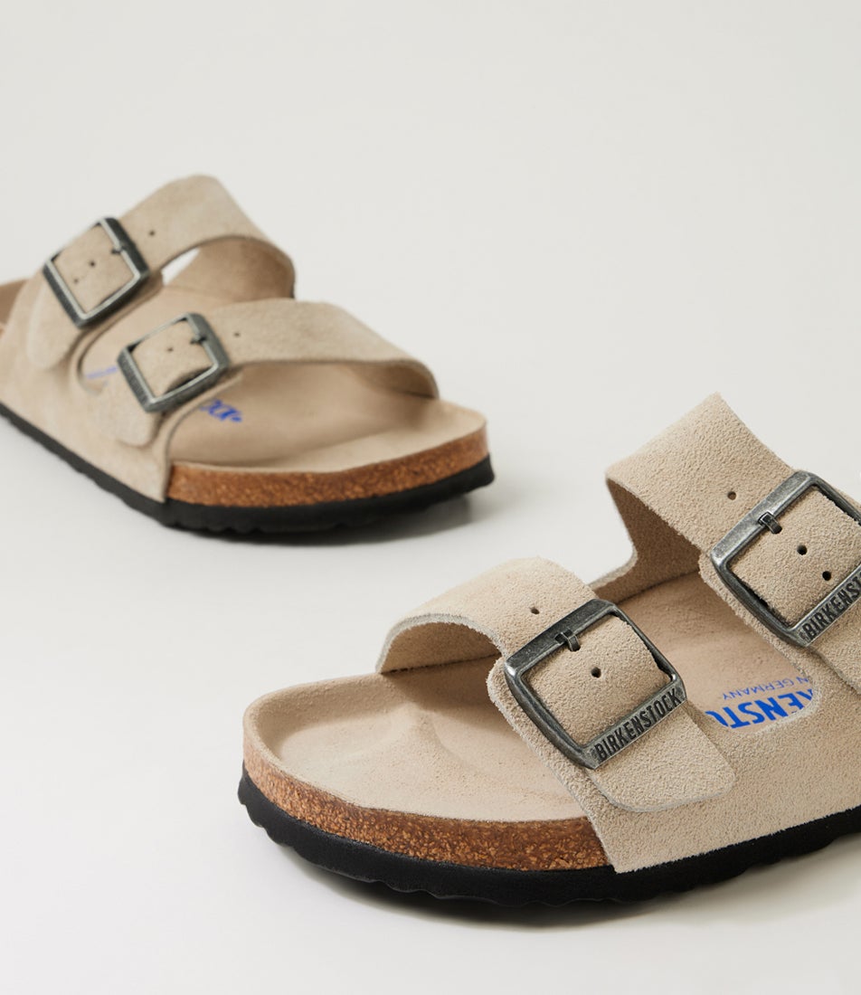 Arizona Sfb Nubuck Oyster Suede Slides