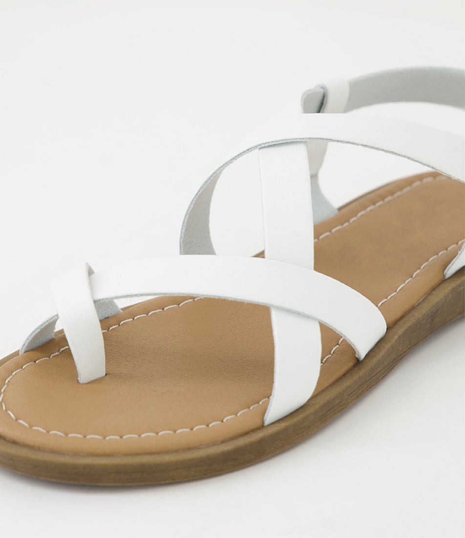 Devon3 White Smooth Sandals