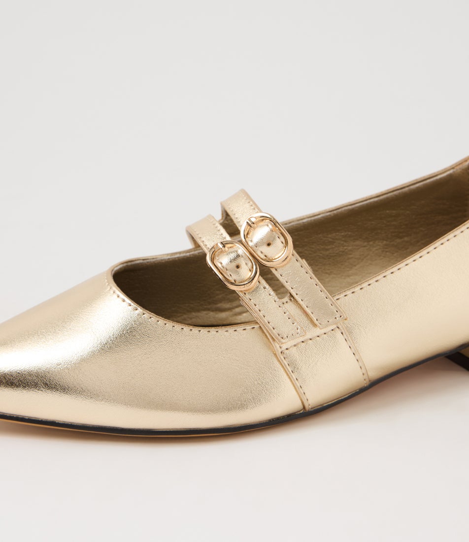 Vartari Champagne Flat Shoes