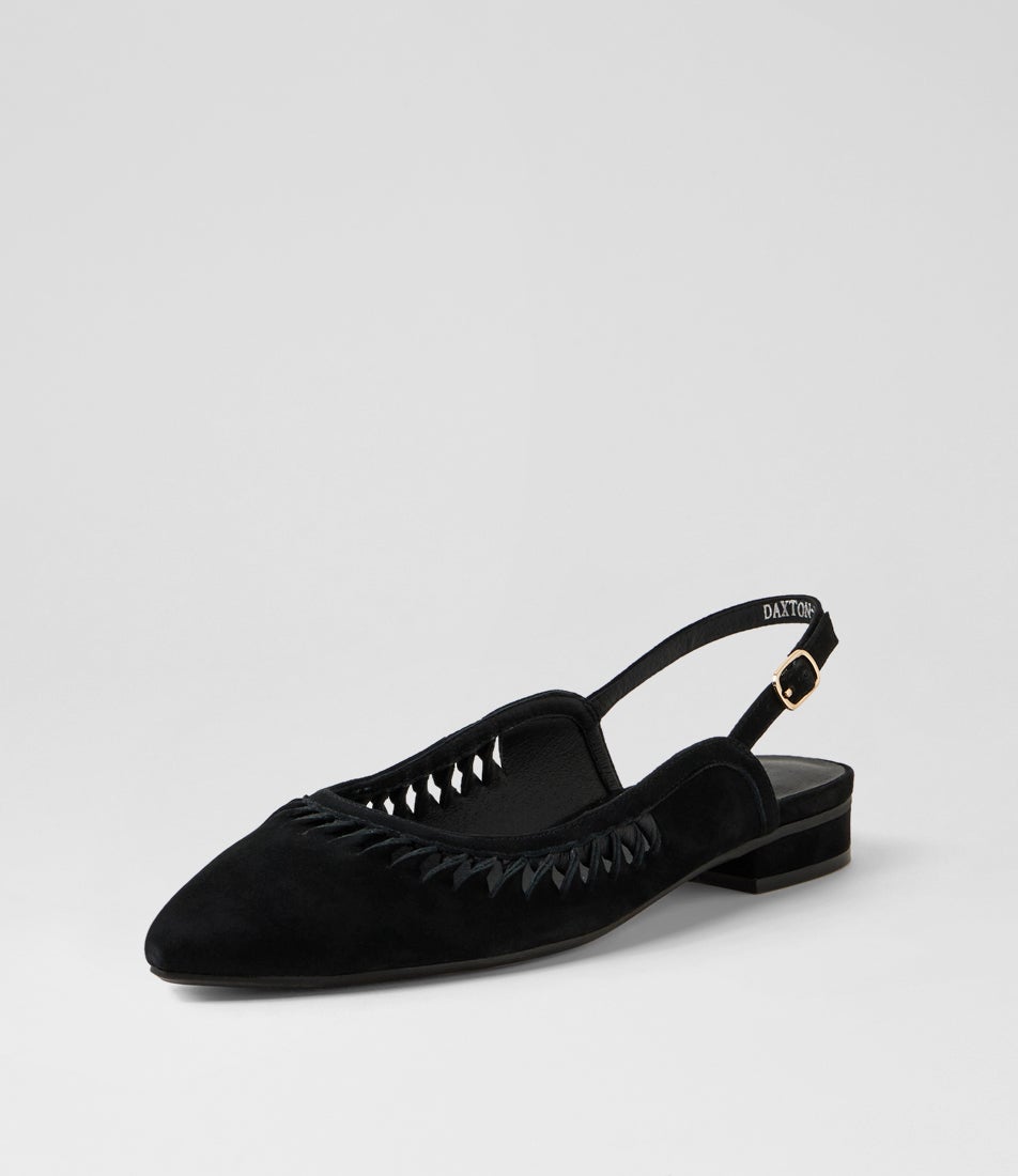 Daxton Black Suede Flat Shoes