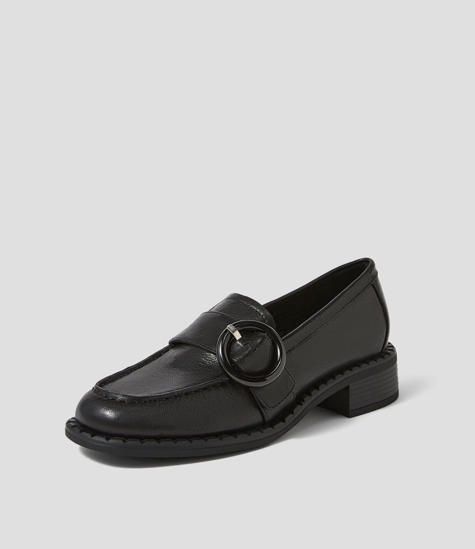 Boam Black Leather Loafers