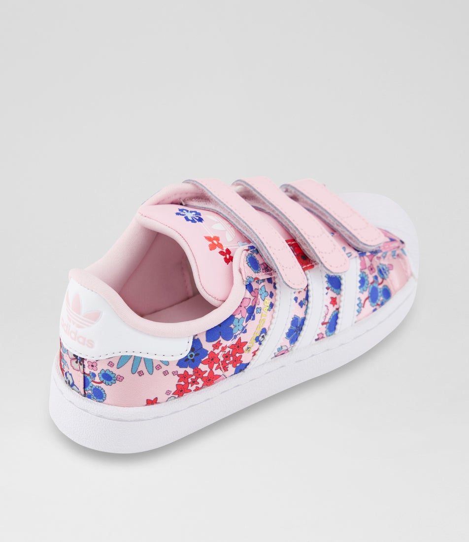 Liberty Superstar Junior Clear Pink White Fabric Sneakers