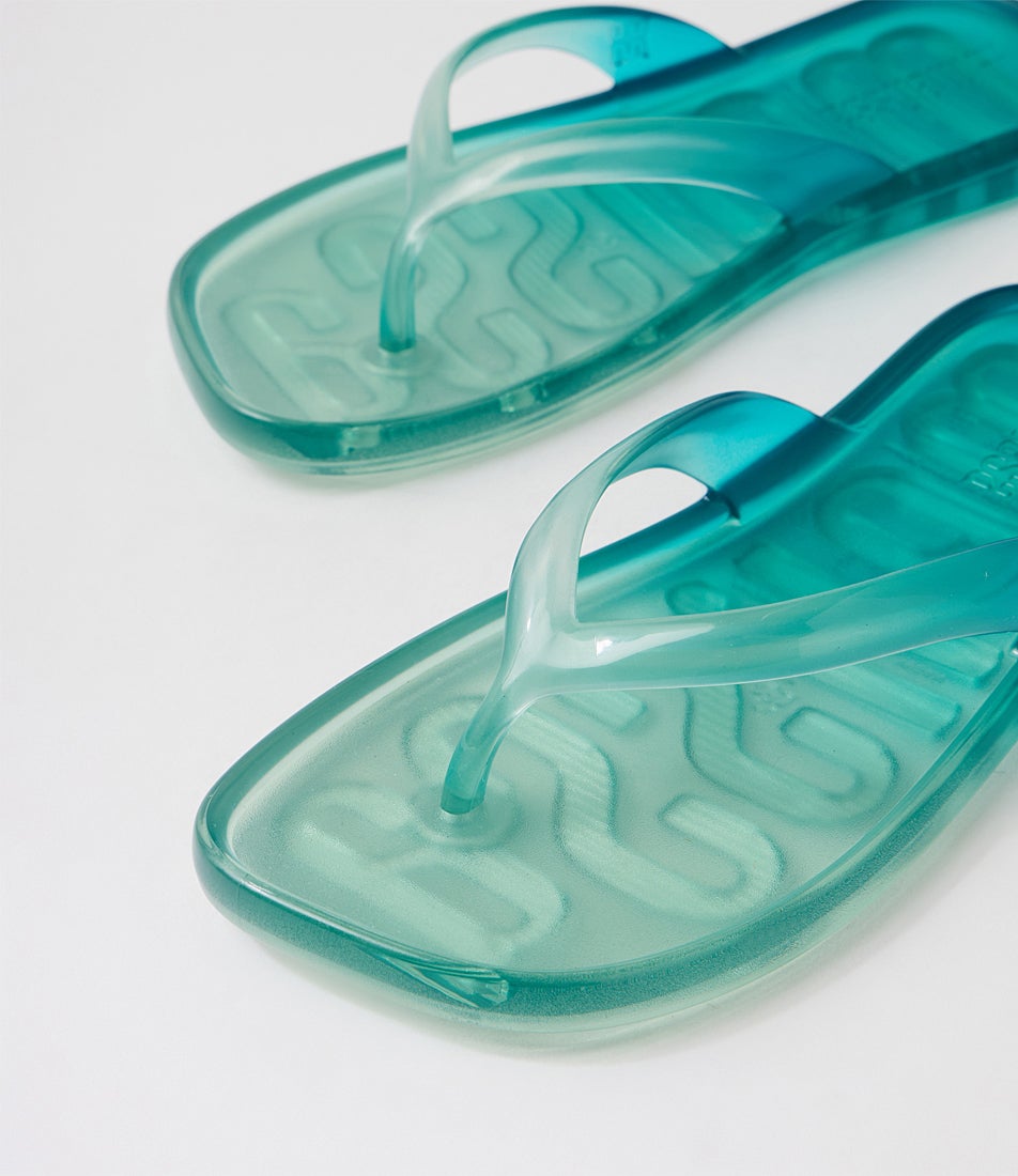 Beachwear Green Blue Pvc Thongs