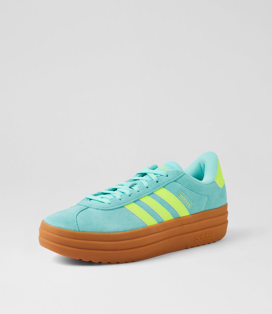 Vl Court Bold W Flash Aqua Lucid Lemon Gum Fabric Sneakers