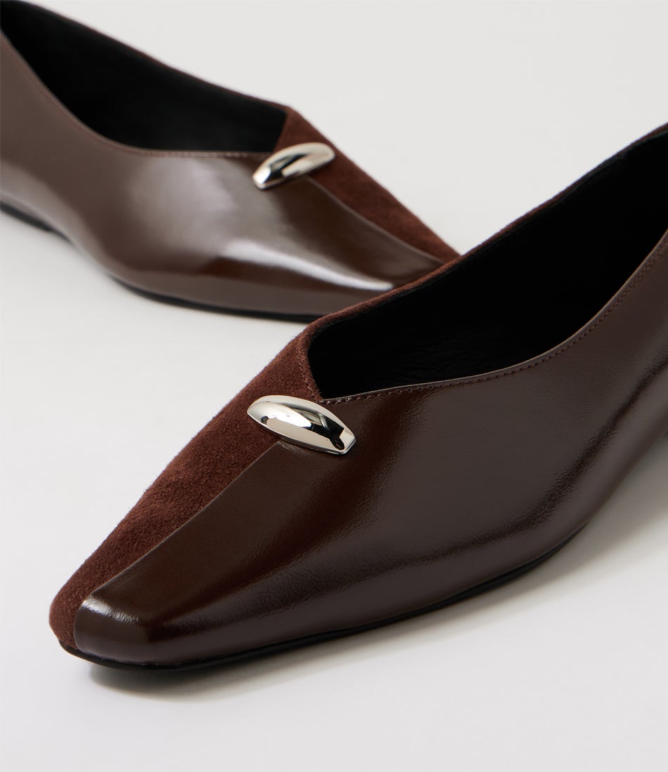 Gigi Choc Leather Sandals