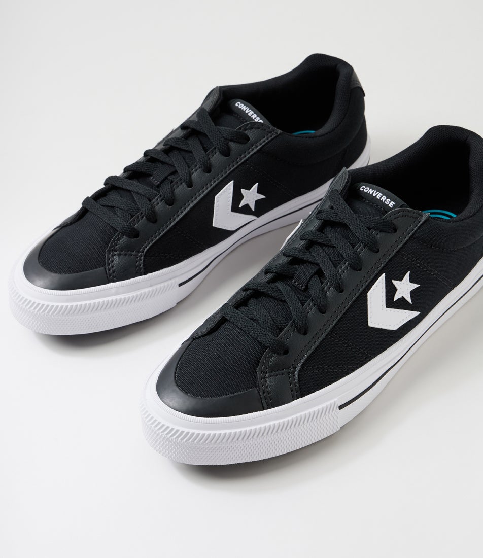 Sport Casual M Black White Canvas Sneakers