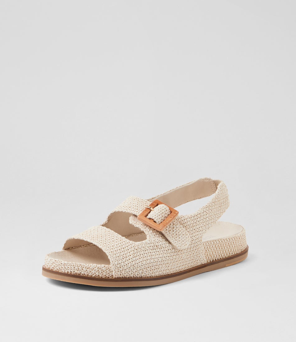 Ika Vanilla Synthetic Raffia Sandals