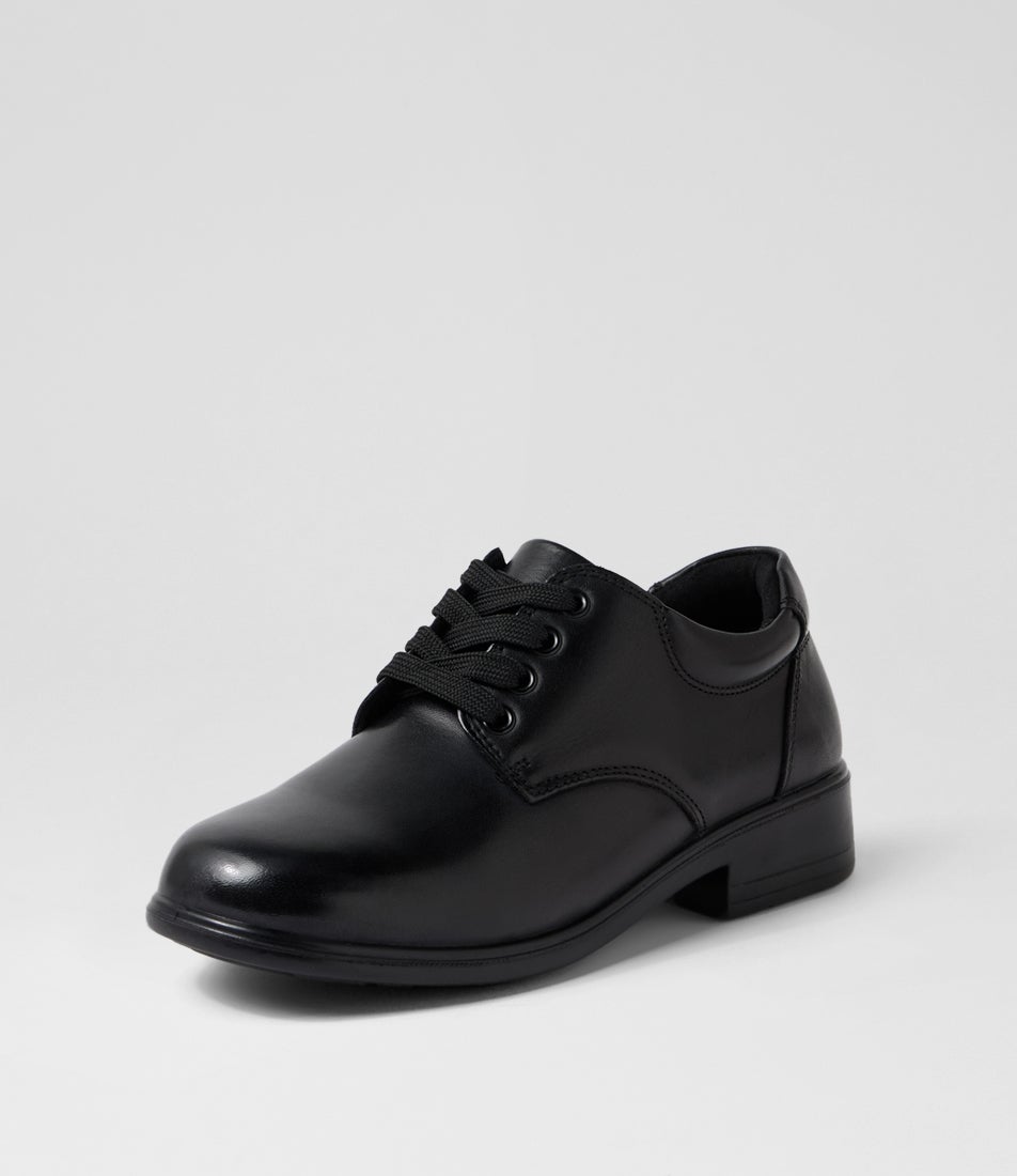 Hello Kitty Misha Junior E Black Leather Lace Up Flats