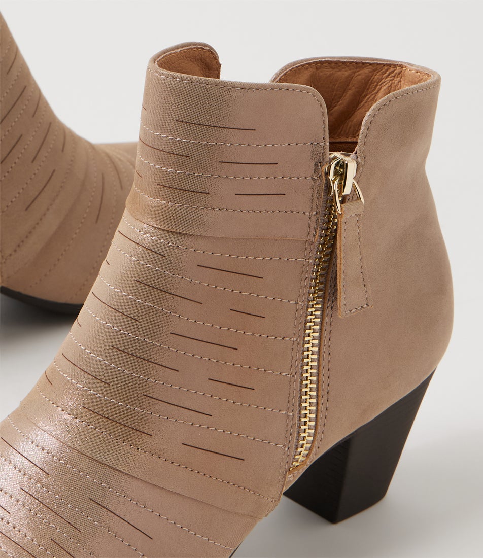 Fabians Pewter Shimmer Suede Ankle Boots