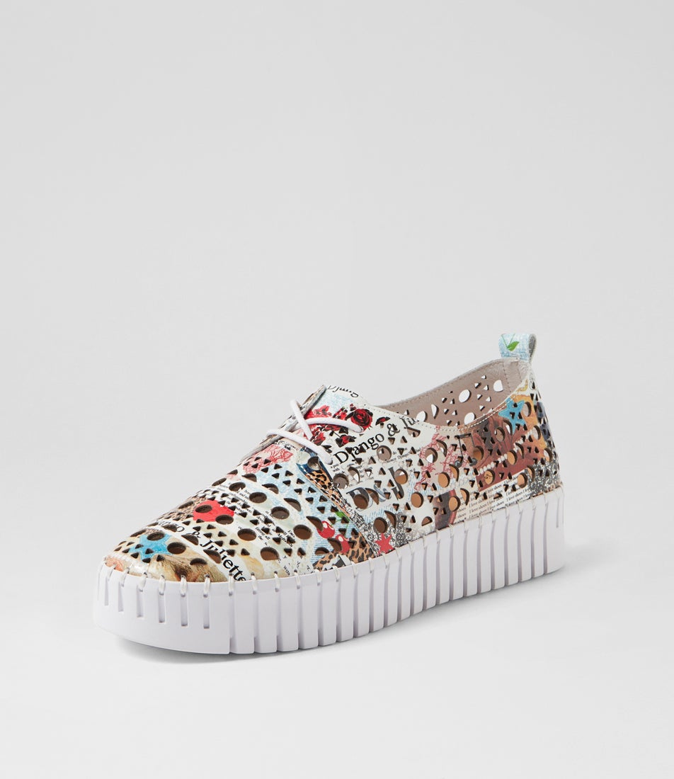 Belarus Collage Print Patent Leather Sneakers