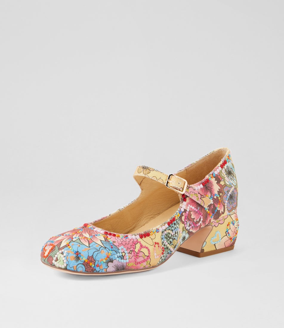 Rikard Camel Multi Mary Jane Heels