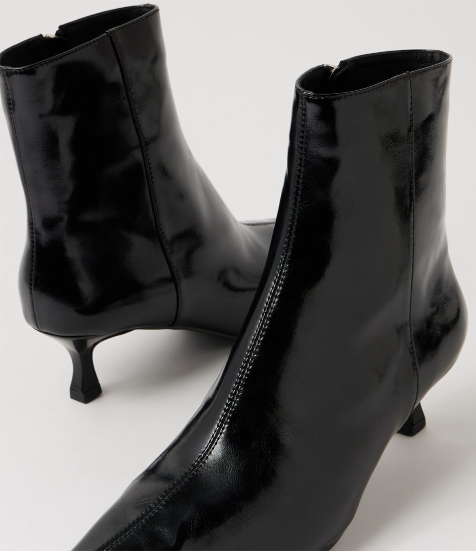 Lennox Black Leather Ankle Boots