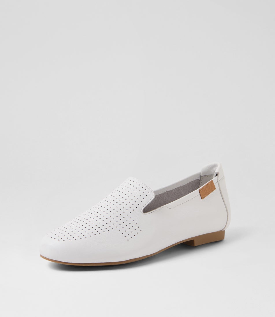 Cimmie Xf White Leather Flat Shoes