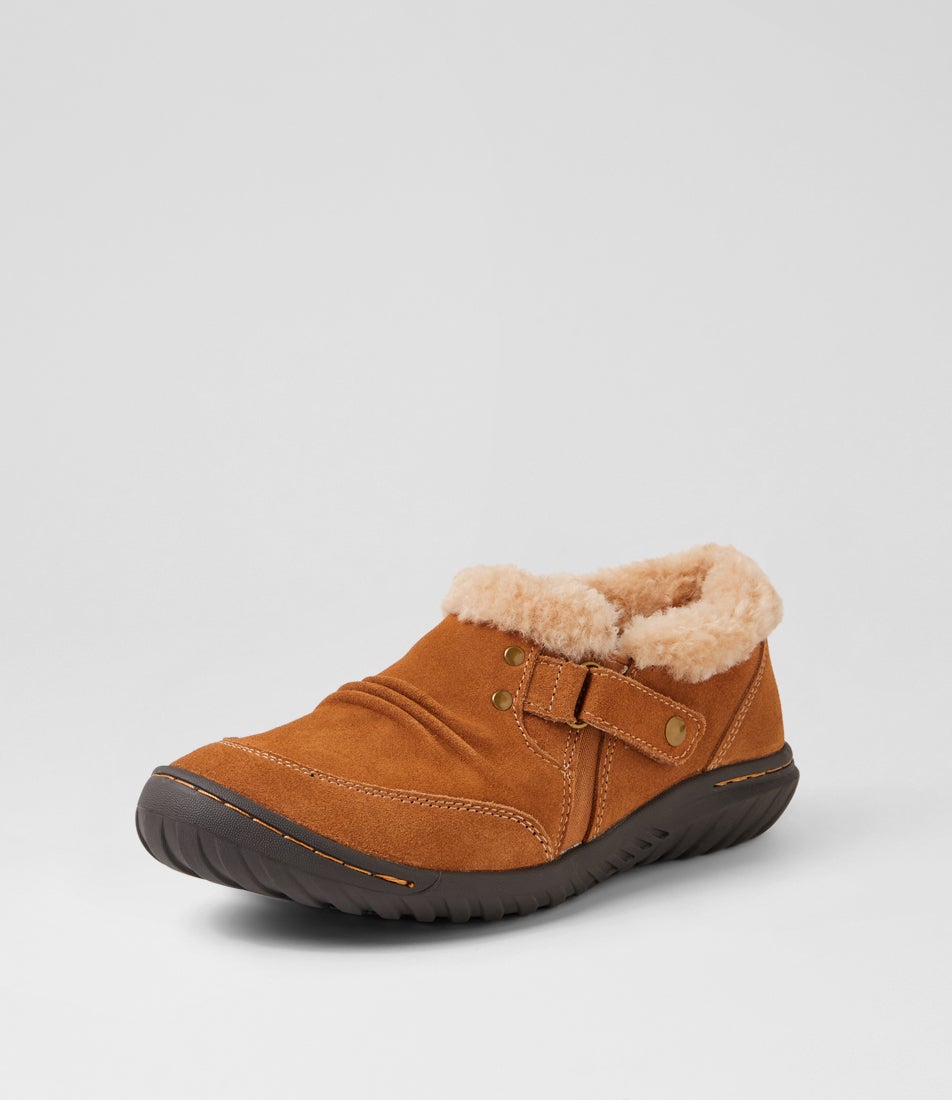 Tarvin Dark Tan Suede Flat Shoes