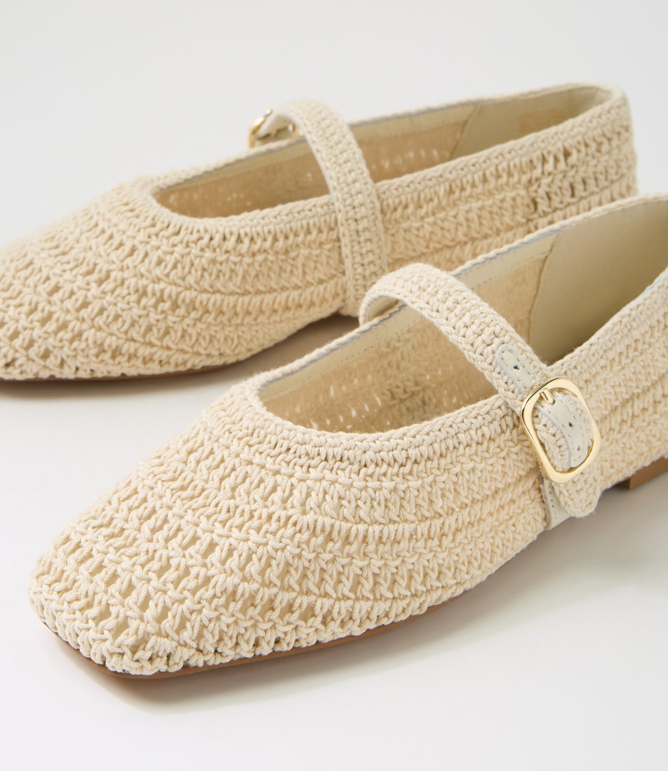 Prado Natural Woven Flat Shoes