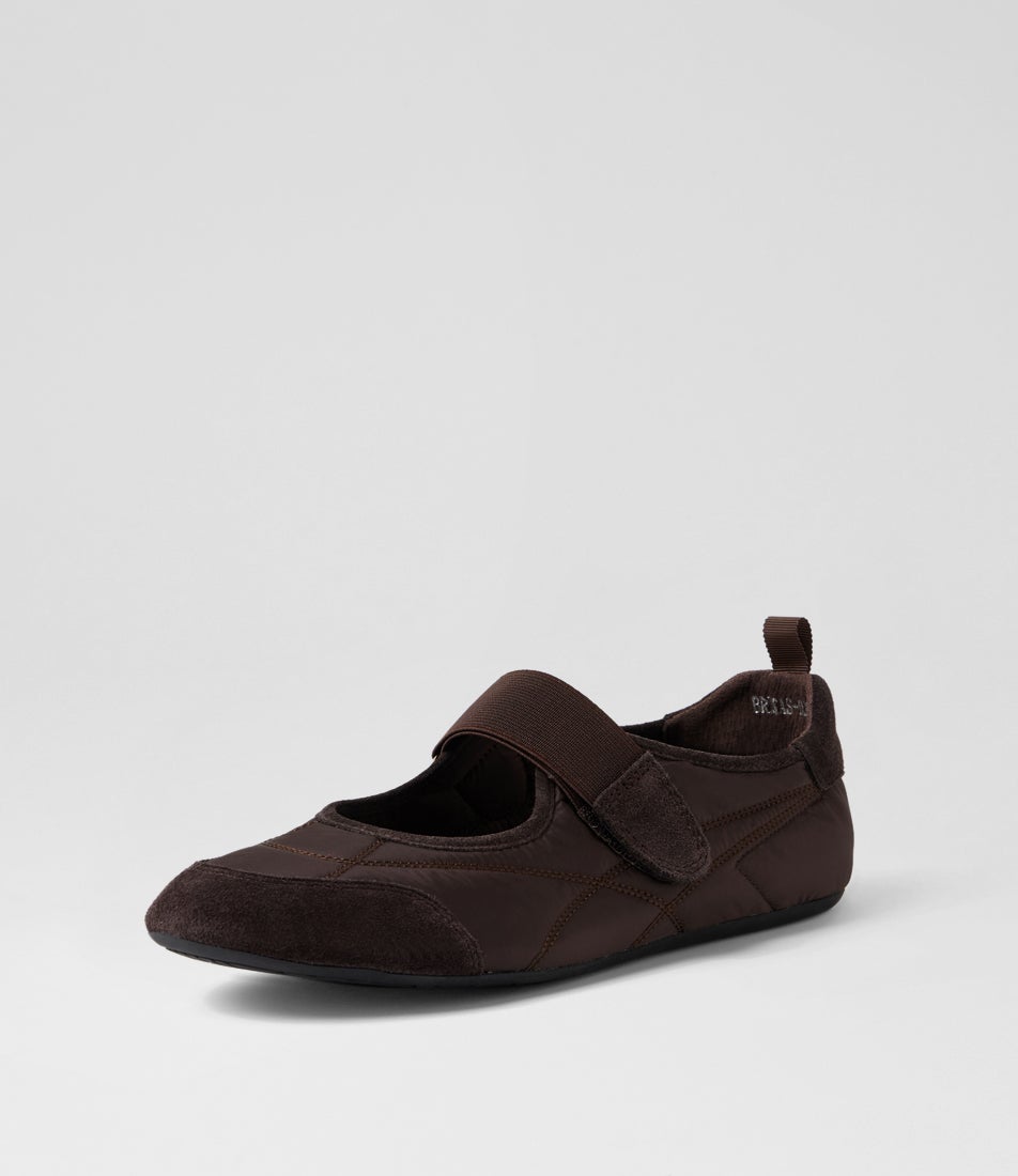 Britas Choc Suede Fabric Flat Shoes