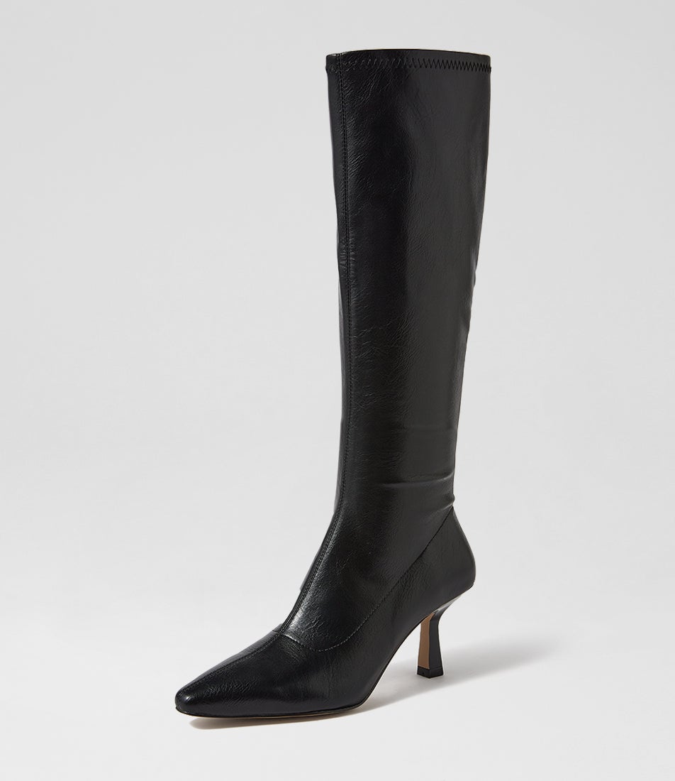 Andria Black Knee High Boots