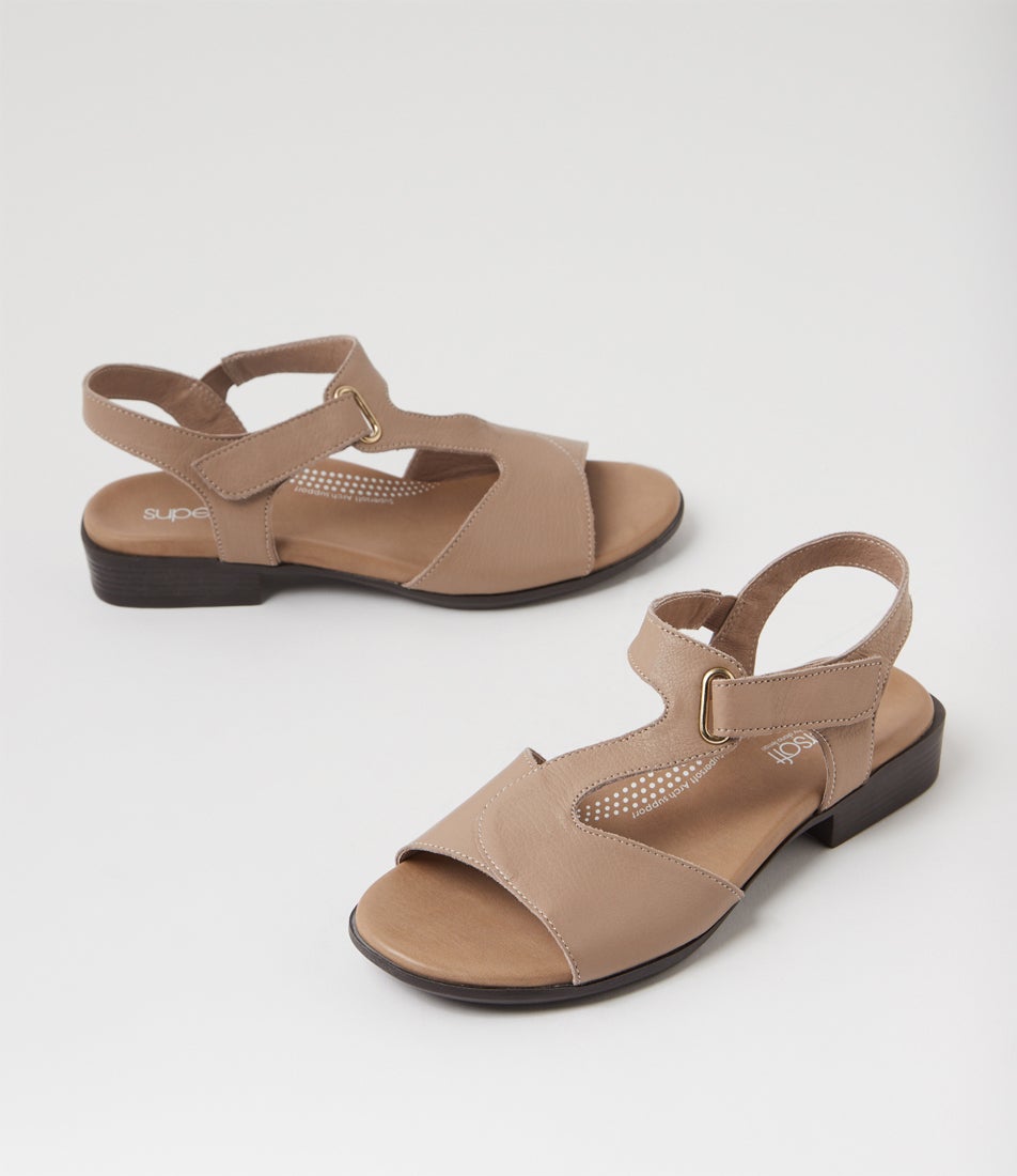 Coras Light Taupe Leather Sandals