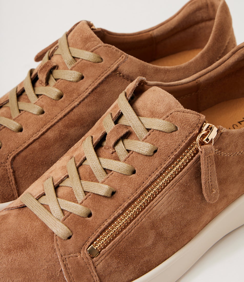 Aito Xf Light Choc Almond Suede Sneakers