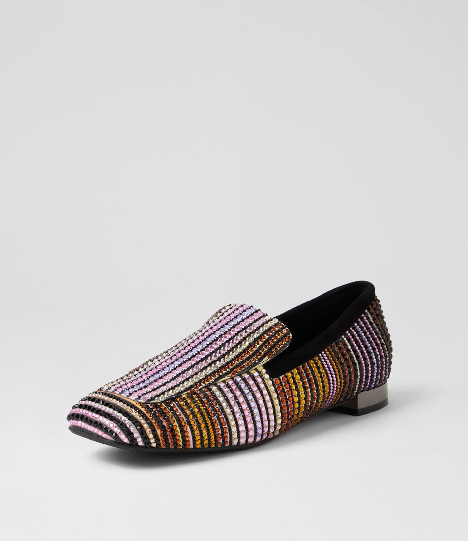 Flitters Black Multi Loafers