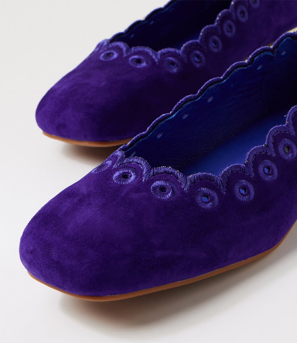 Franchie Purple Gold Suede Multi Ballet Flats