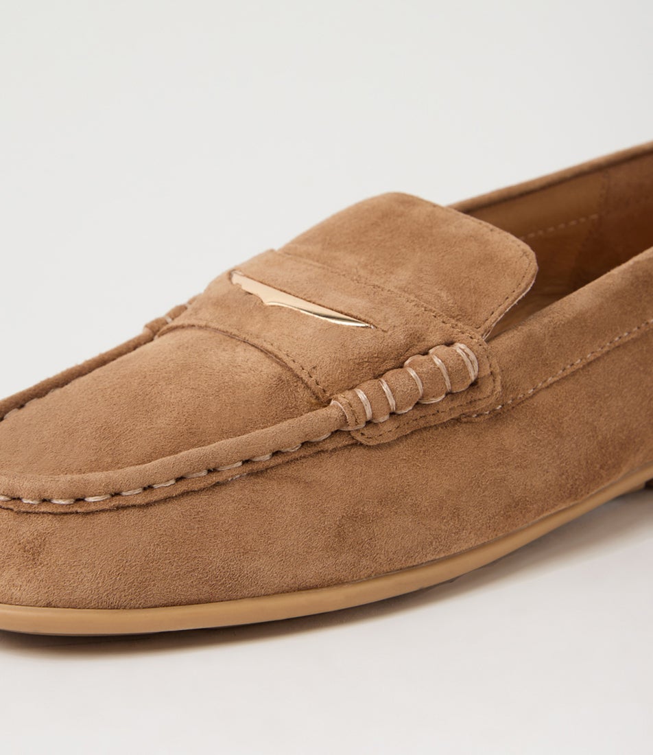 Rhaul Light Choc Suede Flat Shoes