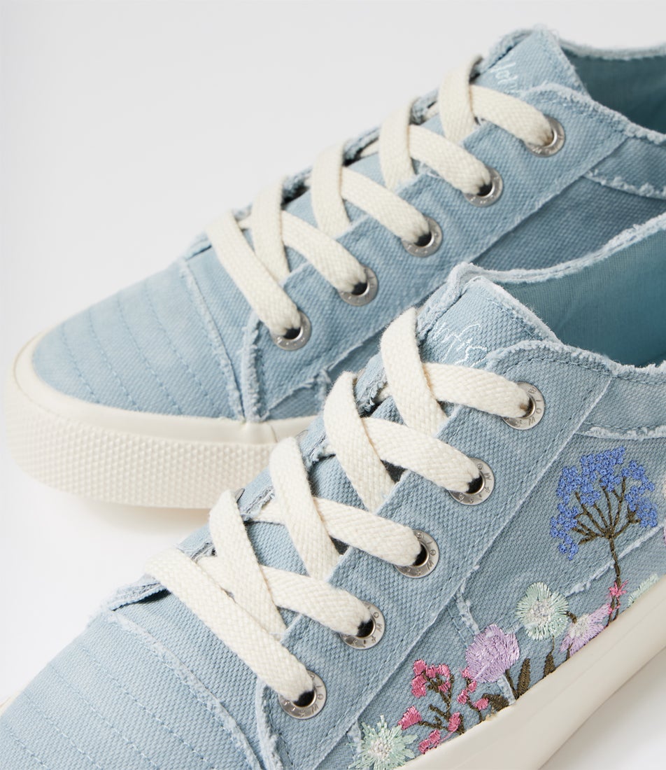 Vivid Sky Blue Canvas Sneakers