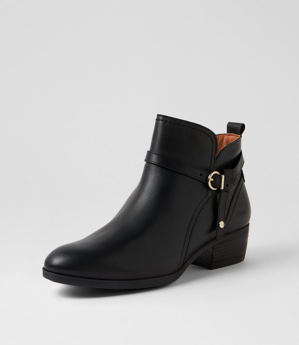 Daroca 01 Black Leather Ankle Boots