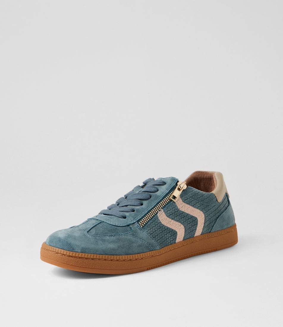 Darcys Dusty Denim Leather Sneakers