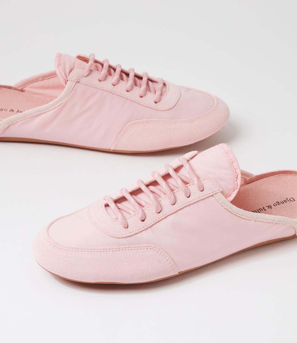 Bronkie Pale Pink Suede Fabric Flat Shoes
