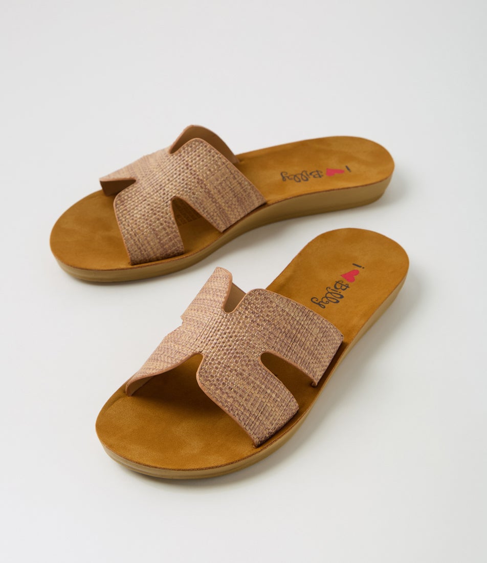 Glori Coffee Synthetic Raffia Slides