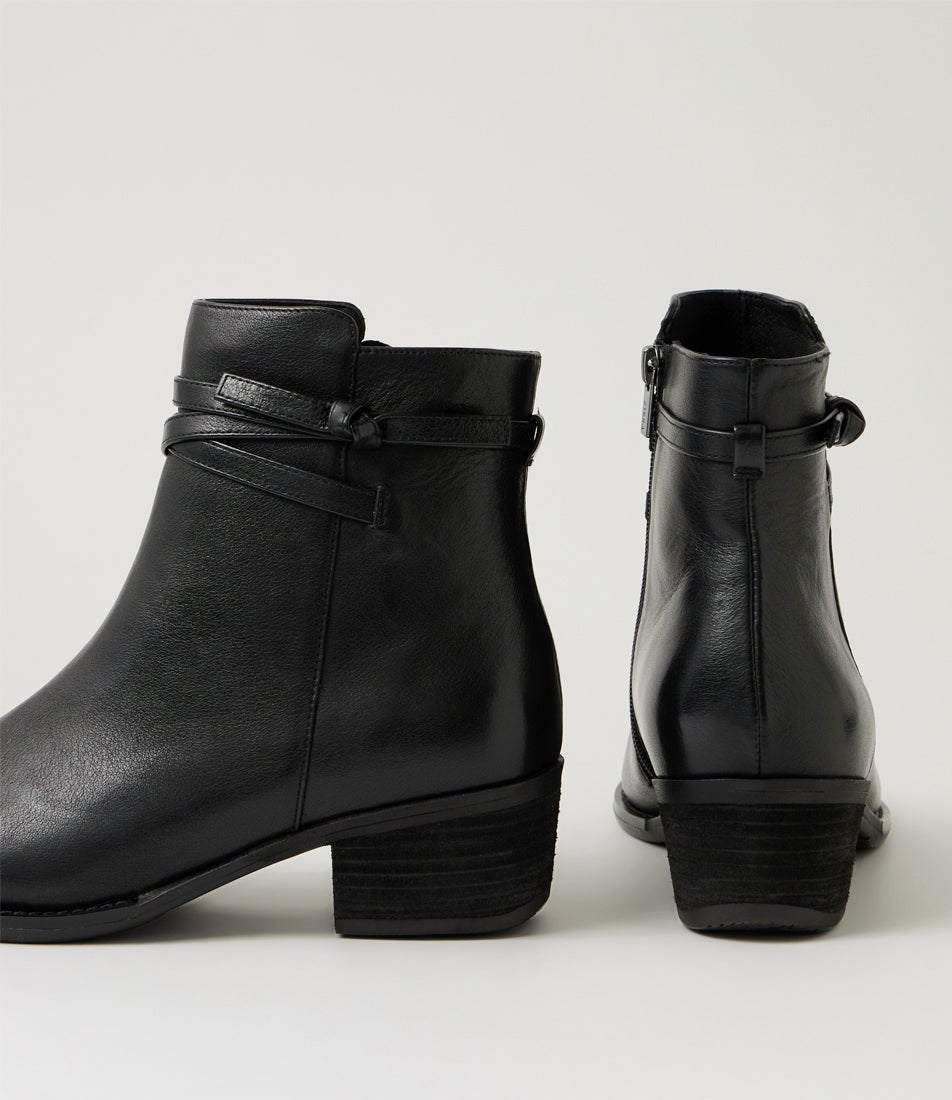 Ellon Xf Black Leather Ankle Boots