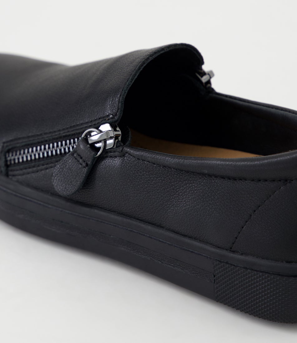 Bellisa Black Leather Sneakers