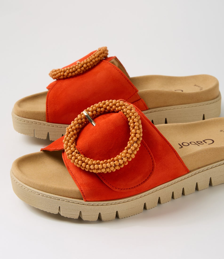 Hansel Pumpkin Leather Sandals