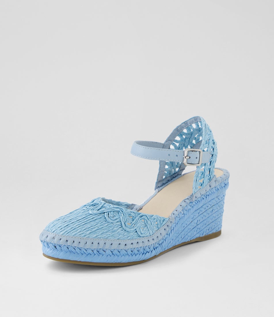 Fritzie Pale Blue Fabric Heels