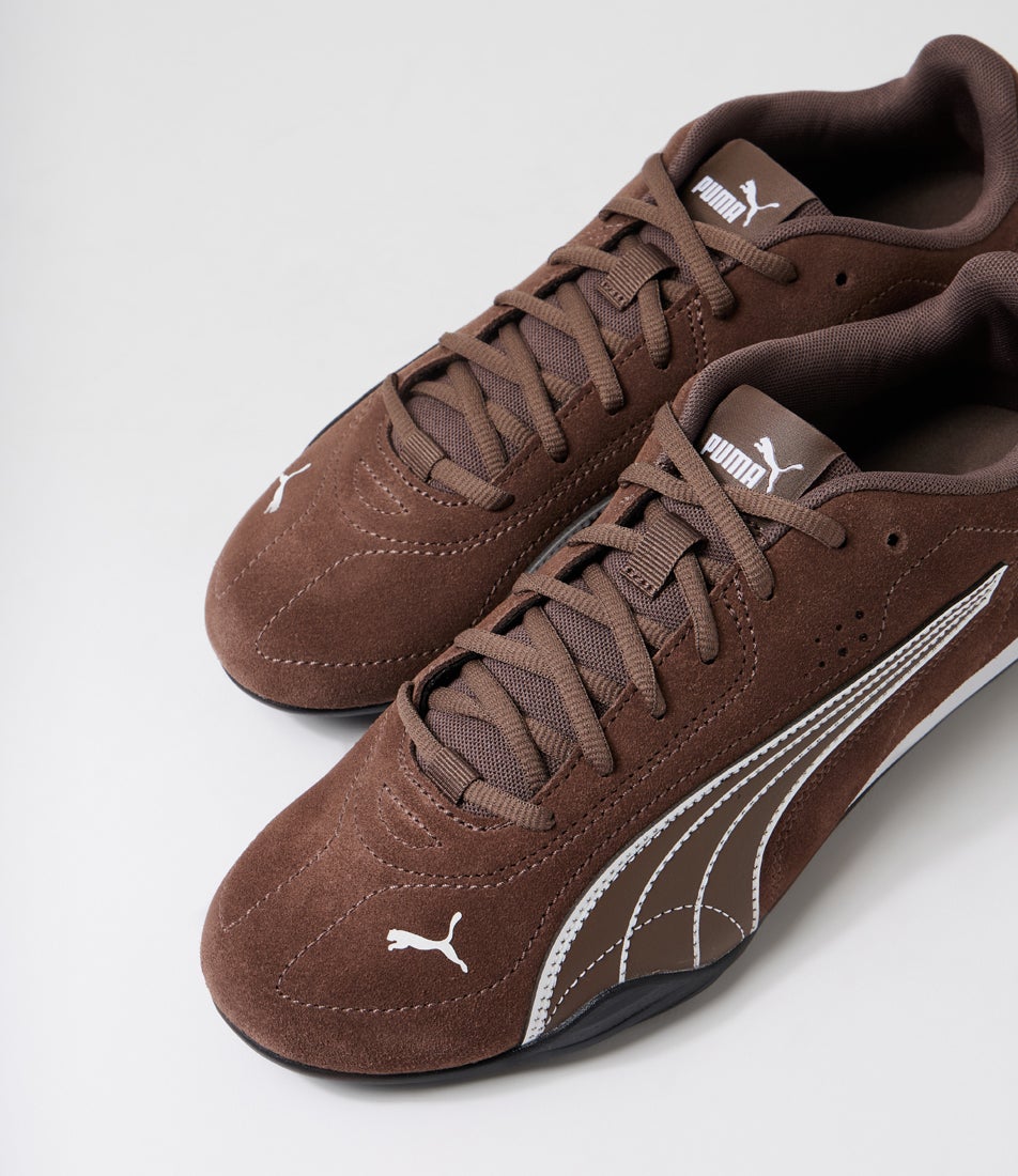 Catch M Flat Bronze White Fabric Sneakers