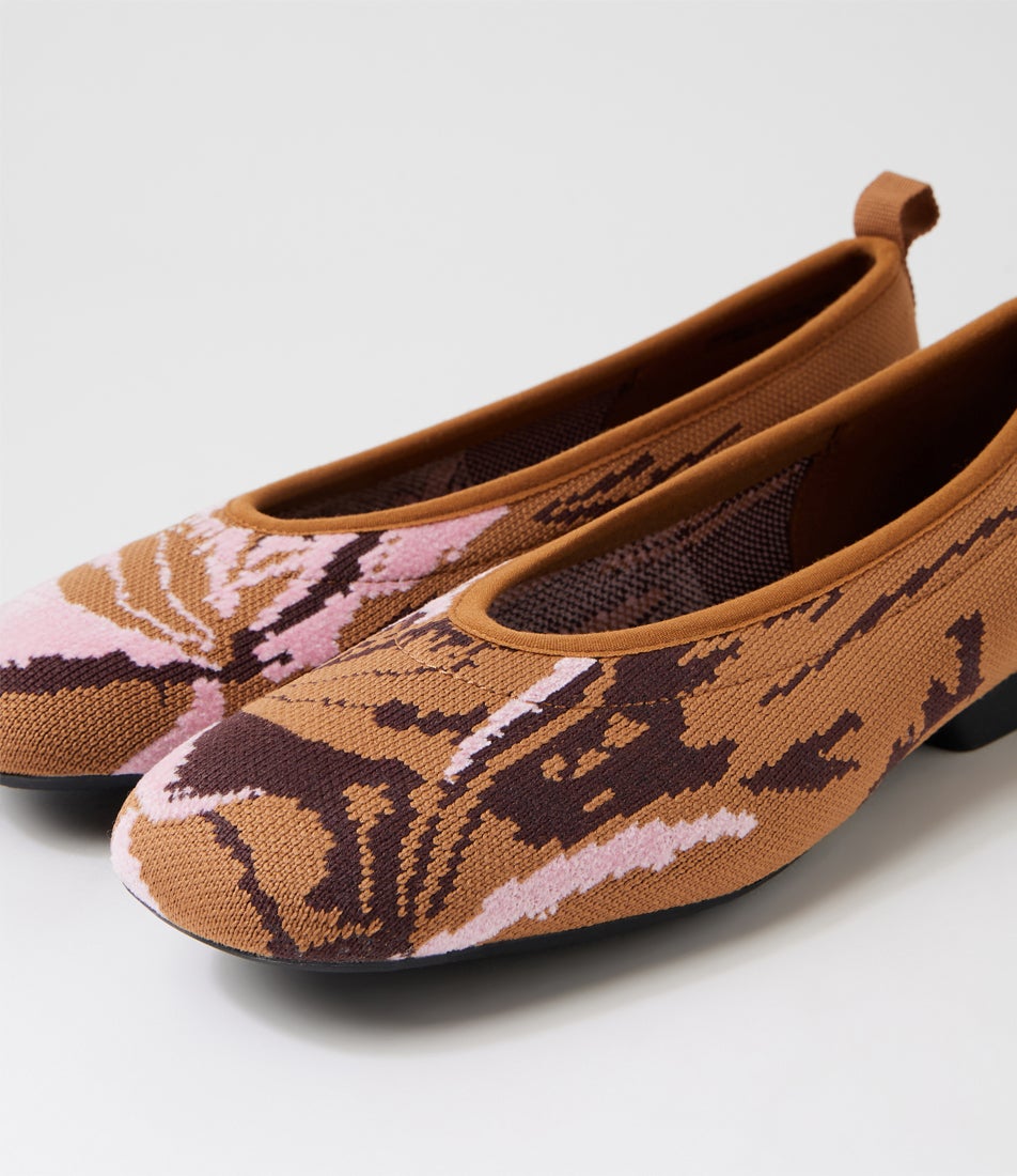 Casi Myra Pink Multi Knit Ballet Flats