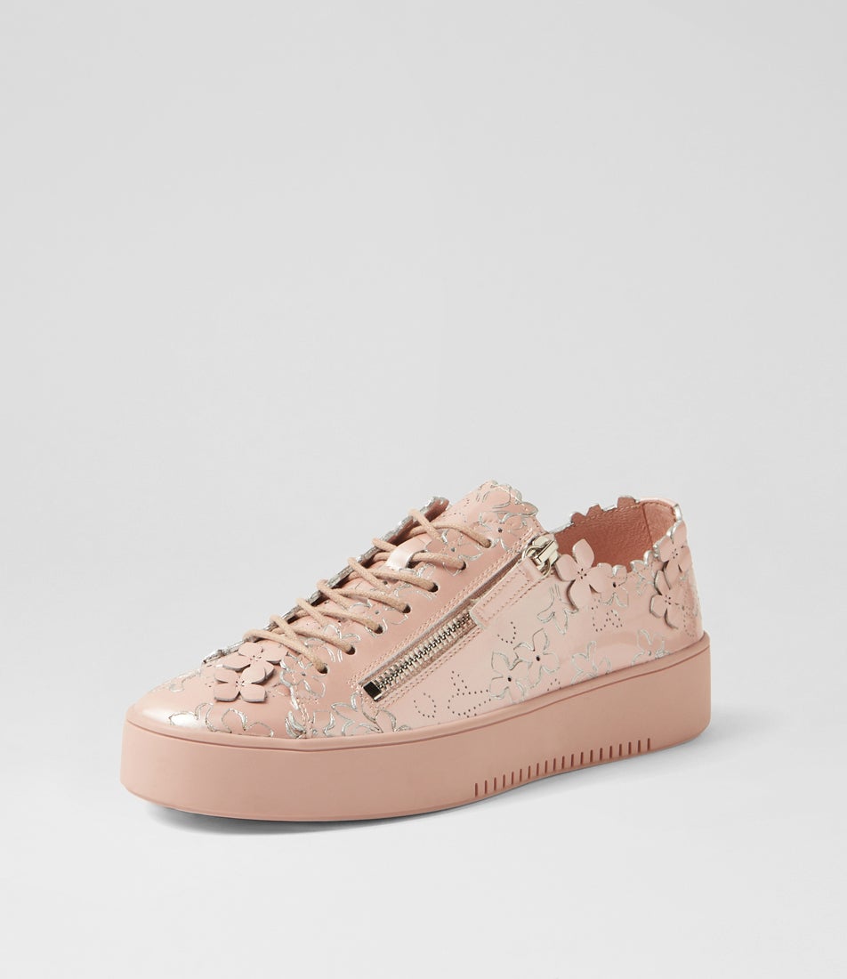 Leere Pale Pink Pearl Silver Patent Leather Sneakers