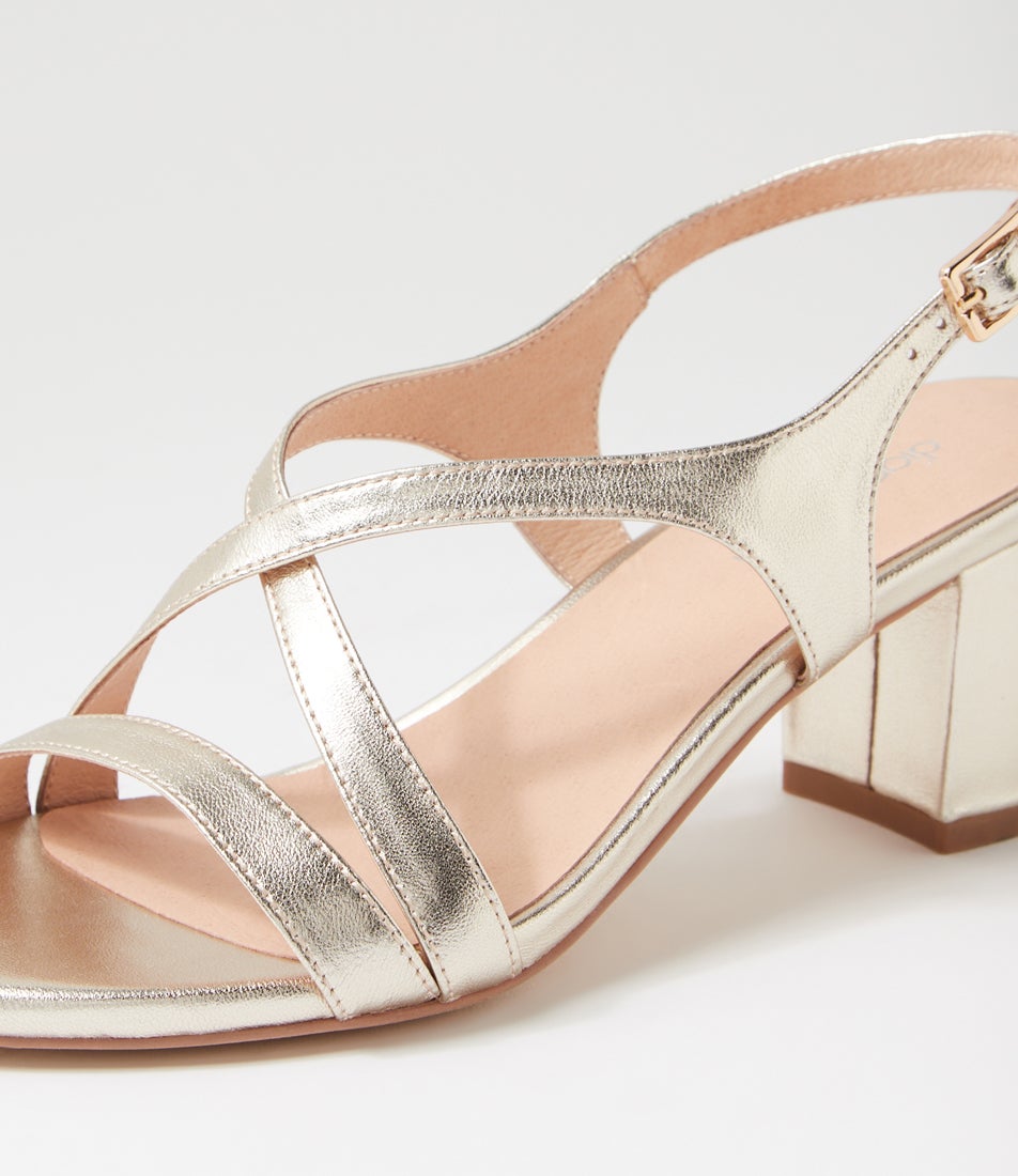 Geness Gold Leather Sandals