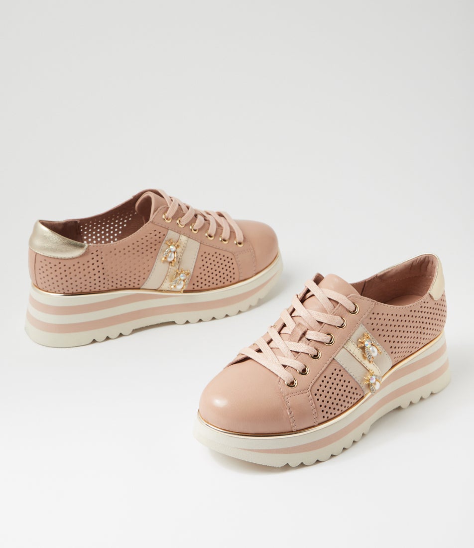 Eaglesy Cappuccino Gold Multi Flat Shoes