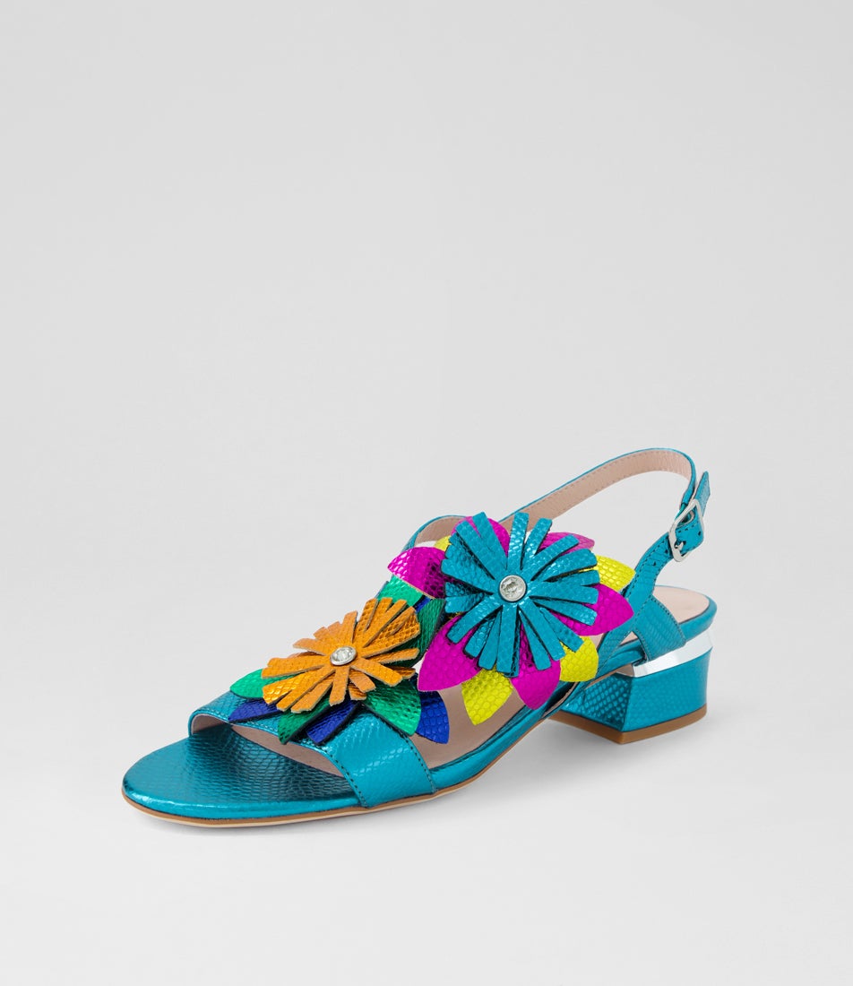 Tabbett Aqua Multi Leather Sandals